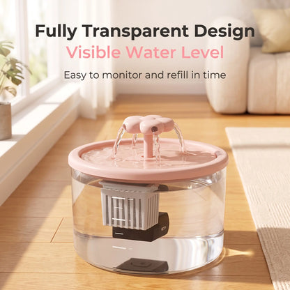 Cat Water Fountain with Filter, USB-Powered & Quiet