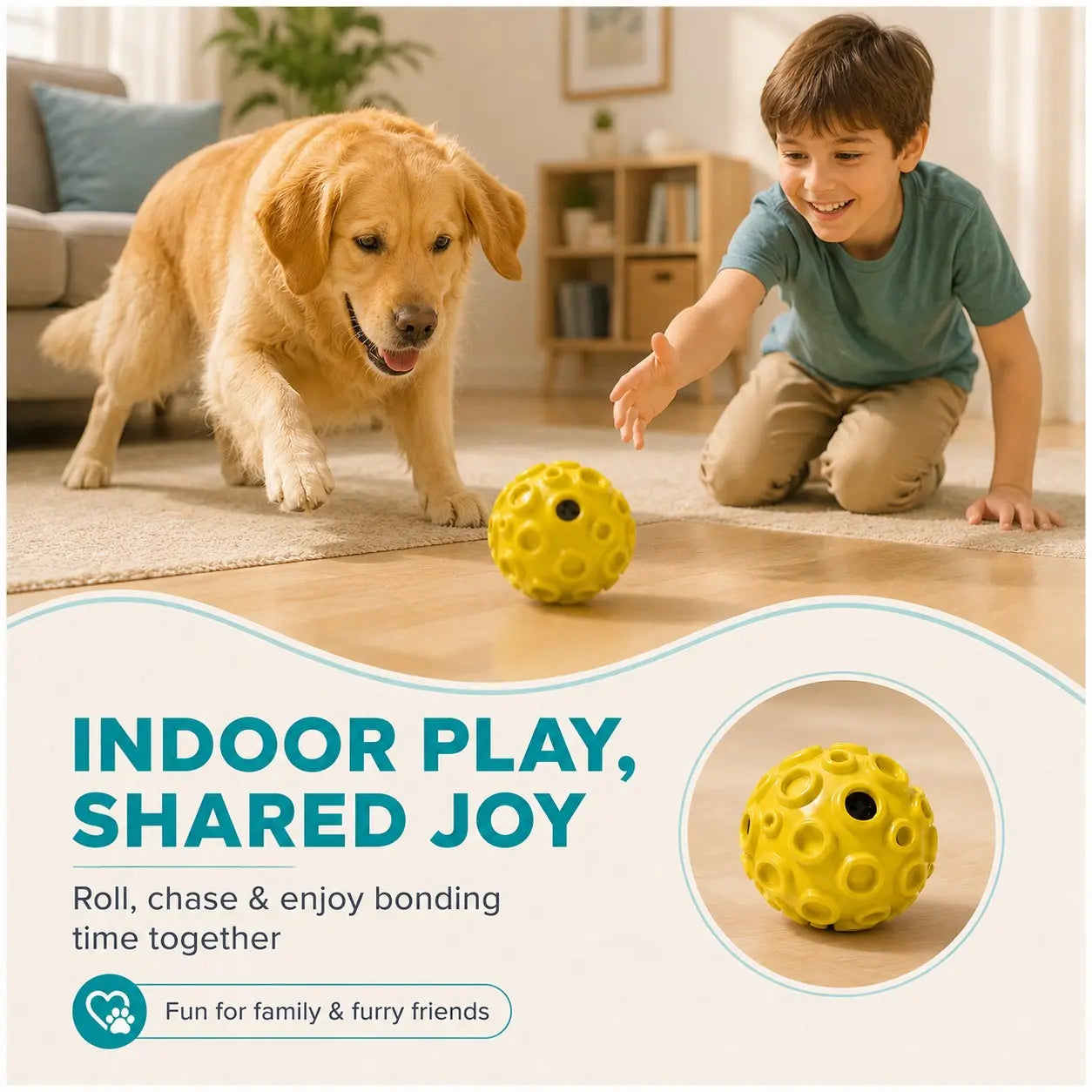 Interactive Rolling & Floating Dog Ball Toy