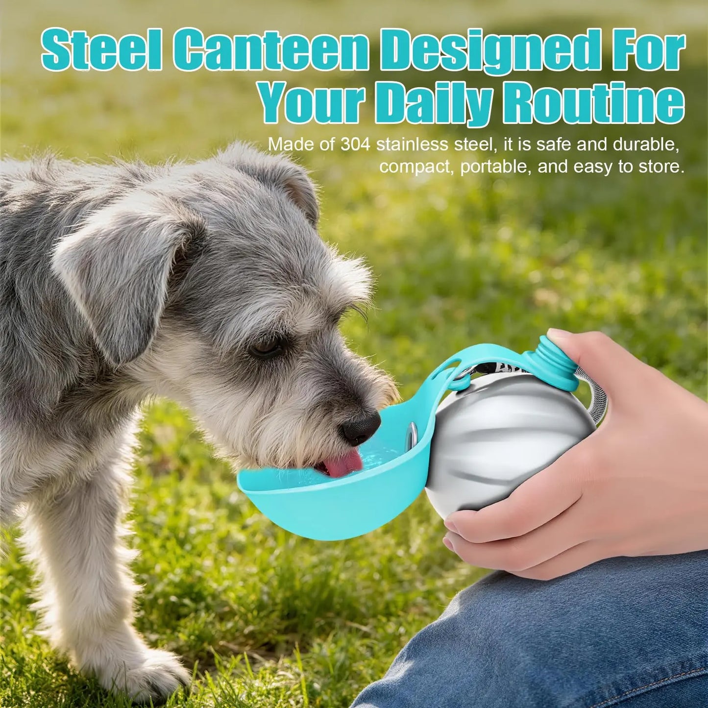 Lumikata 2-in-1 Portable Dog Water Bottle with Foldable Bowl