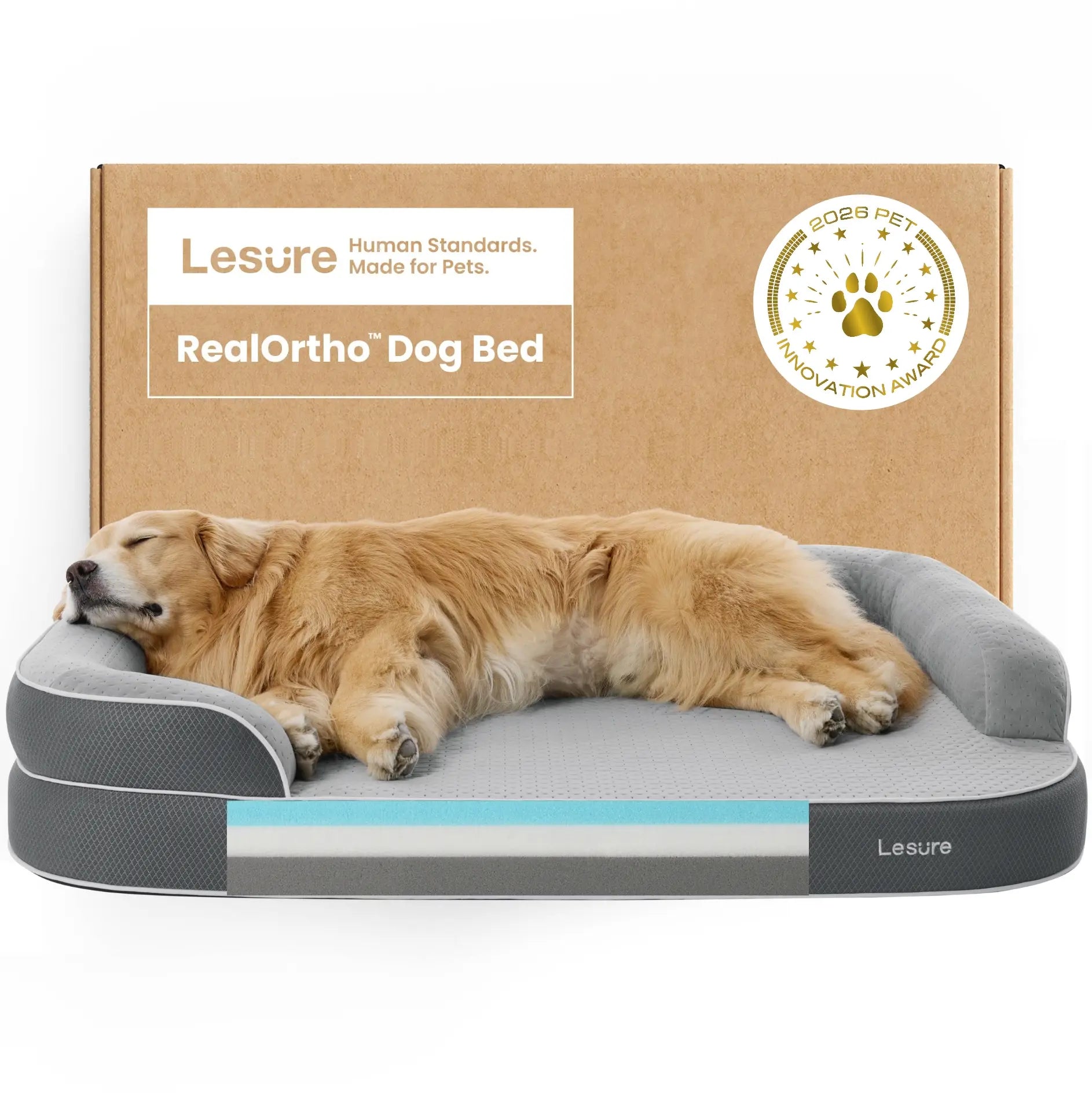 Lesure Realortho Orthopedic Dog Bed with Memory Foam