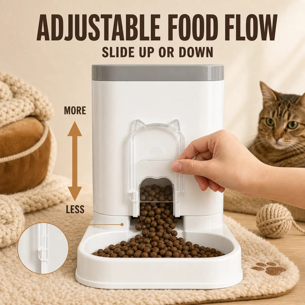 PAWSURD 2-in-1 Automatic Pet Feeder & Water Dispenser