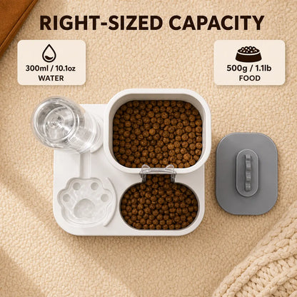 PAWSURD 2-in-1 Automatic Pet Feeder & Water Dispenser