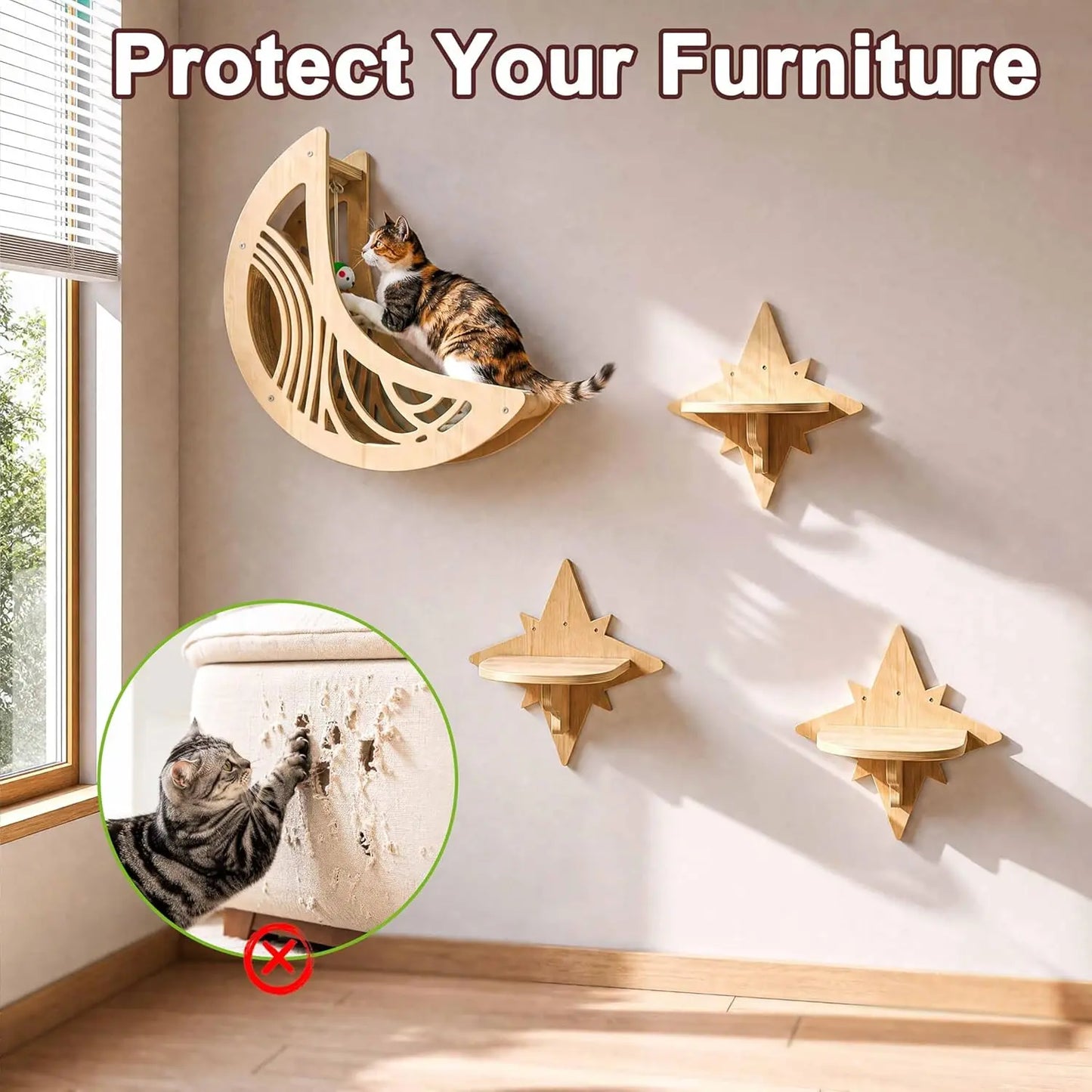 Moon Wall-Mounted Cat Hammock