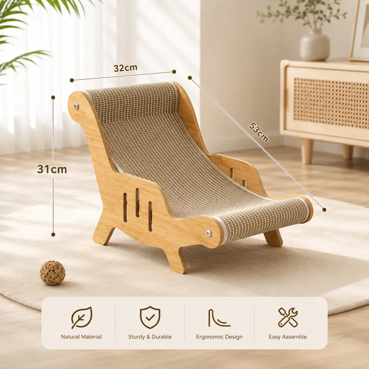 XL Sisal Cat Scratcher & Hammock Bed