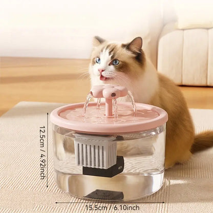 Cat Water Fountain with Filter, USB-Powered & Quiet
